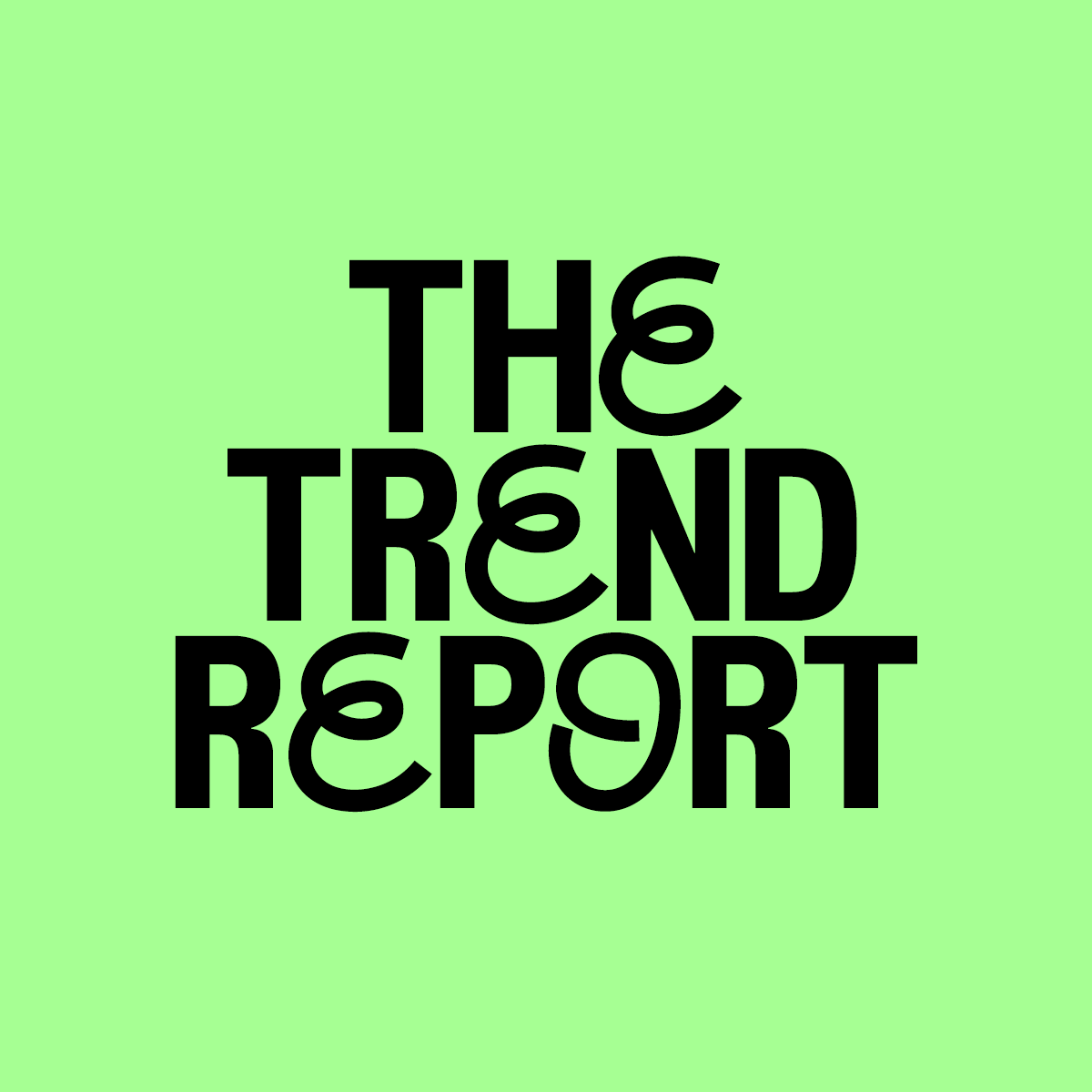 The Trend Report lettering in black on a bright green background